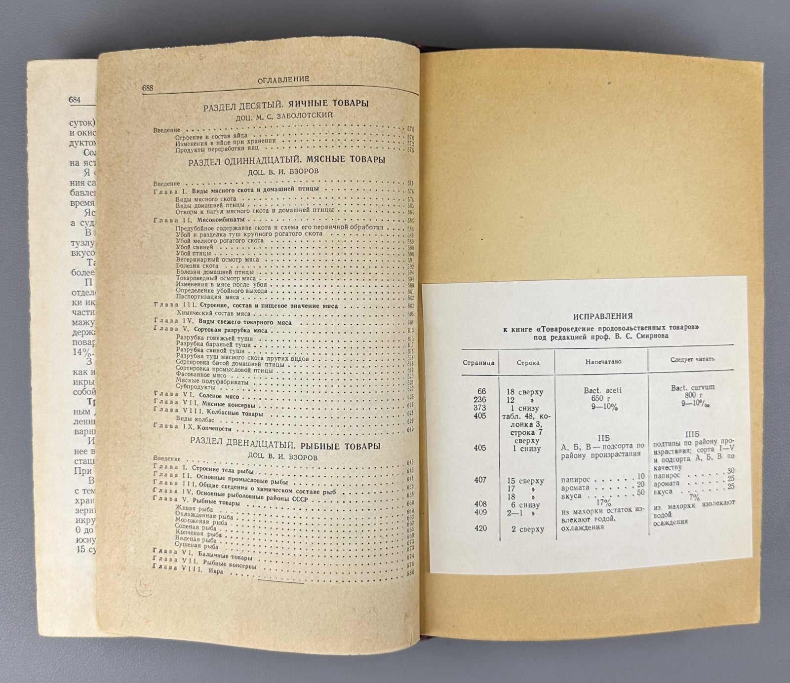 Food Products USSR Cooking 1954 Товароведение продовольственных товаров Смирнов