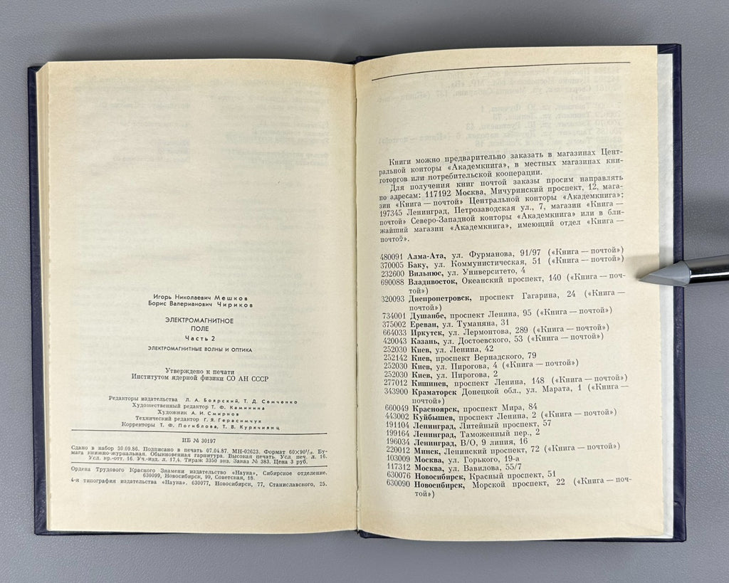 Signed Мешков Чириков Электромагнитное поле 1987 Chirikov Electromagnetic Field