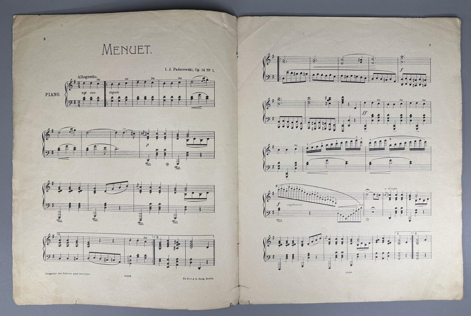 Lot of 3 Ignacy Jan Paderewski Sheet Music Piano Scores 1880 Warsaw Rajchman