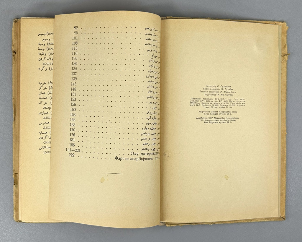 Textbook of the Persian Language for Grades VI-VII of Azerbaijani Schools 1959