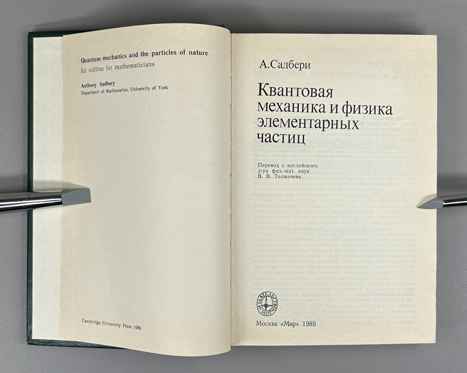 Quantum Mechanics and Particle Physics 1989 Садбери Квантовая механика и физика
