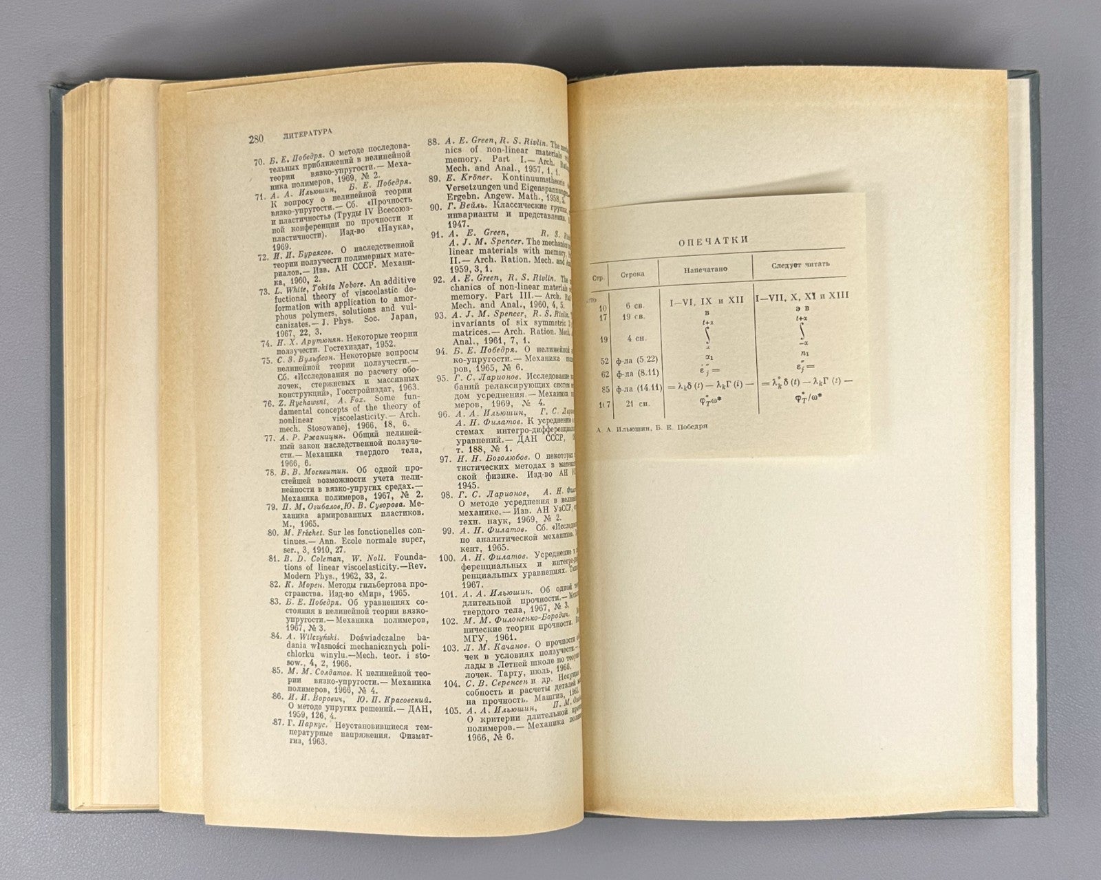 1st ed. Mathematics 1970 Ильюшин Победря теория термовязко-упругости Математика