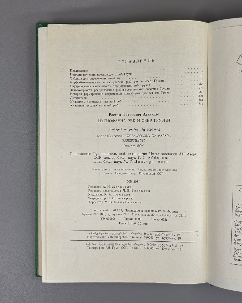 Эланидзе Ихтиофауна рек и озёр Грузии 1983 Elanidze Fish fauna of Georgia Rivers