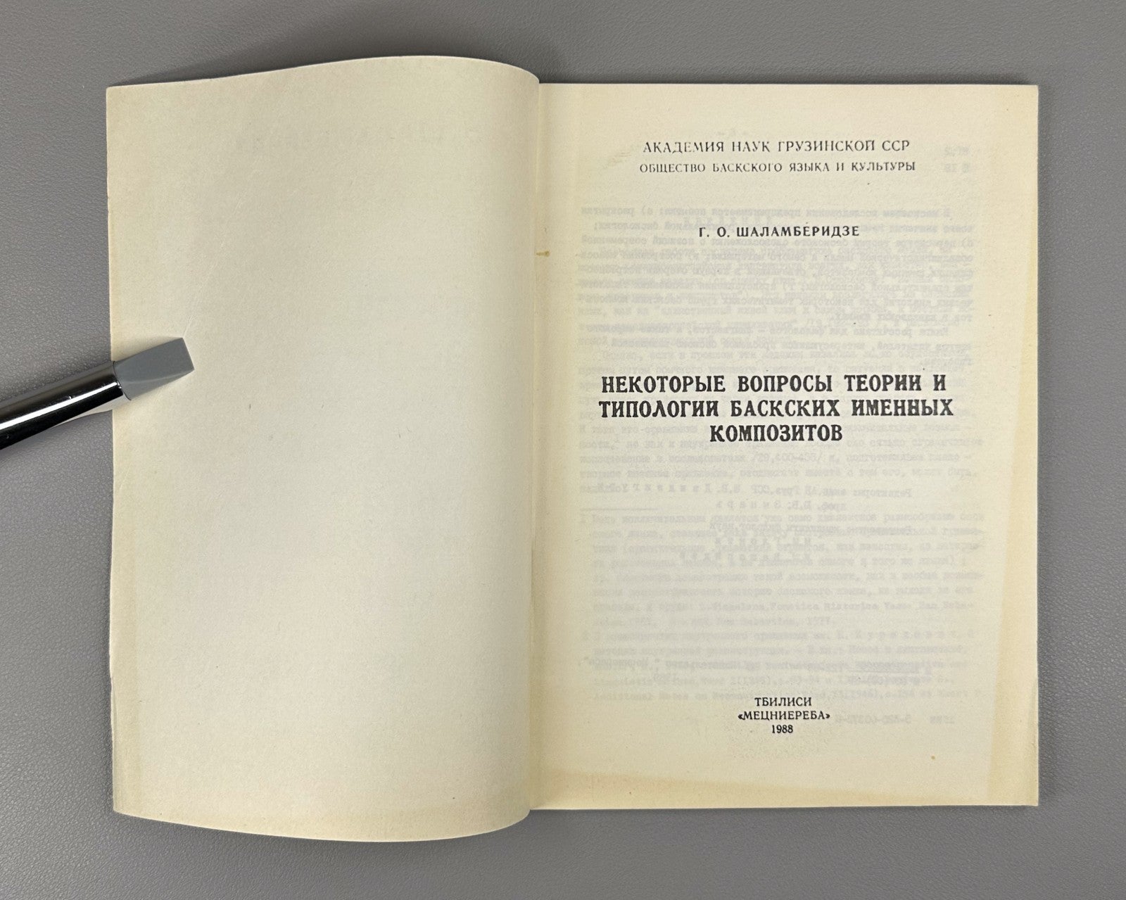 Basque Nominal 1988 Шаламберидзе Теории и типологии баскских именных композитов