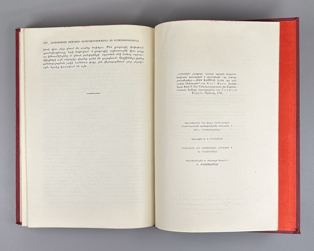 1st ed. Armenian Capital Marx vol. I-II Das Kapital 1933 Կապիտալ Մարքս Rare