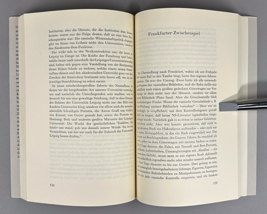 Hans-Georg Gadamer. Philosophische Lehrjahre. Eine Rückschau 1977 1st ed. German