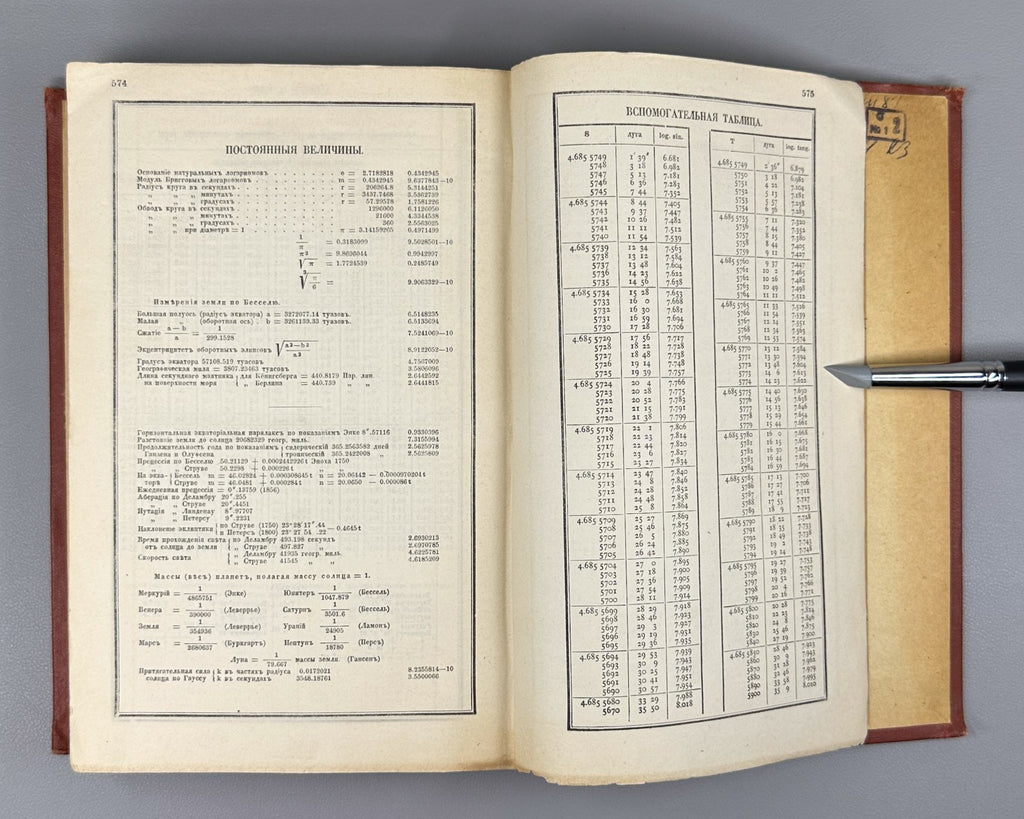 Vega Logarithmic-Trigonometric 1881 Вега Логарифмически-тригонометрическое рук.