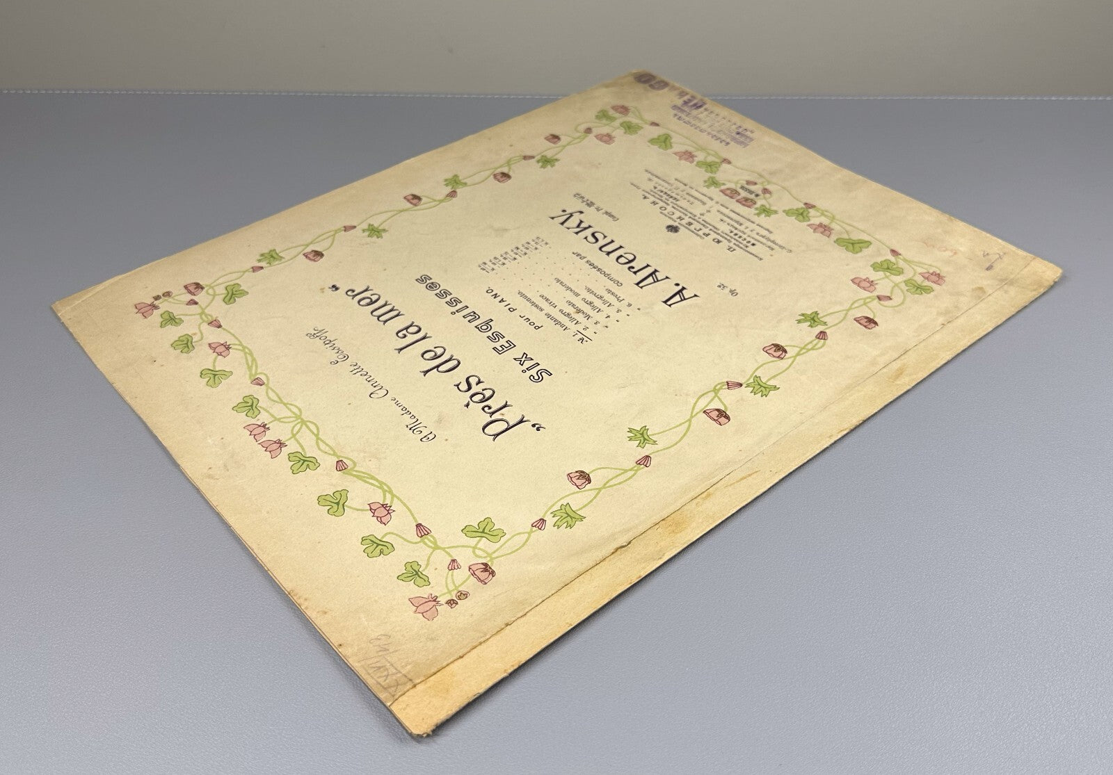 1st ed. Arensky By the Sea Andante Sostenuto 1901 Аренский У моря Соч. 52, № 1