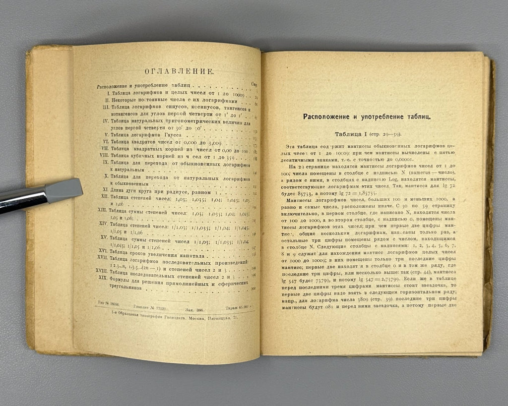 Przhevalsky Five-digit tables of logarithms 1927 Пятизначные таблицы логарифмов