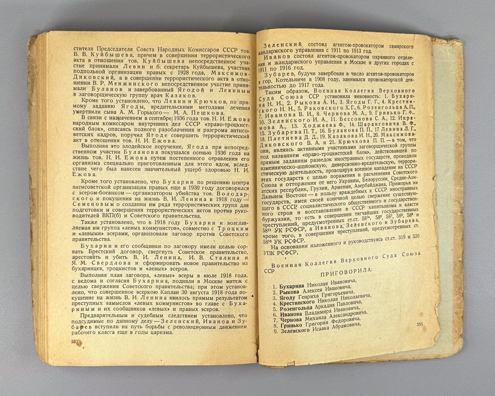 Court Report Right-Trotskyist Bloc 1938 Право-троцкистский блок СССР Бухарин Суд