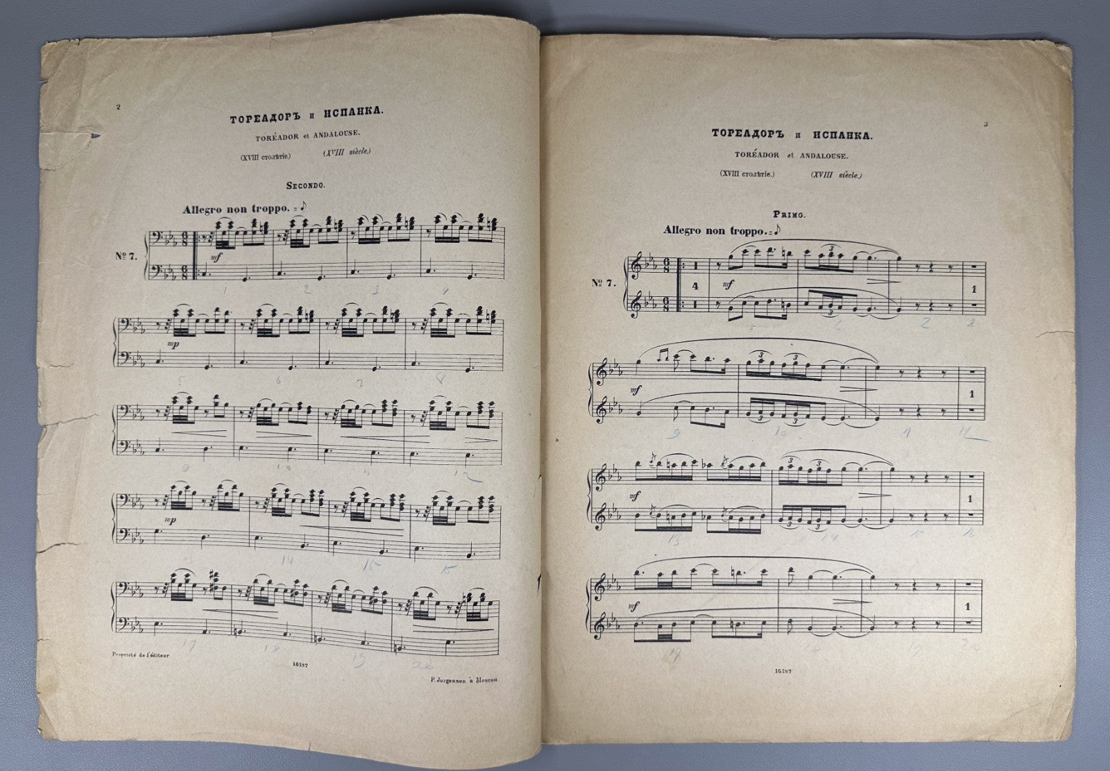 Lot of 4 Anton Rubinstein Sheet Music Piano Score Lifetime 1890 Moscow 1st ed.