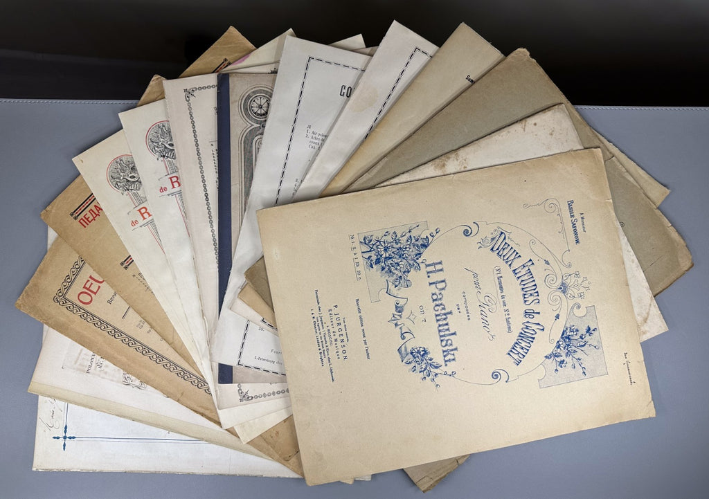 Lot of 14 Sheet Music Piano Scores 19th Early 20th Pachulski Godowsky Jurgenson