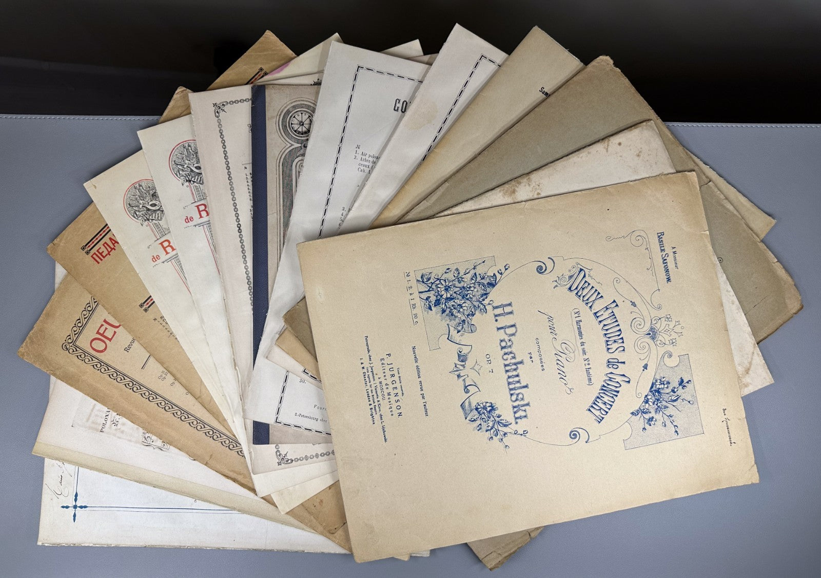 Lot of 14 Sheet Music Piano Scores 19th Early 20th Pachulski Godowsky Jurgenson