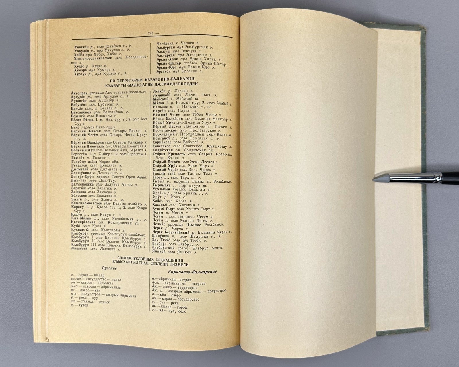 Russian-Karachay-Balkar Dictionary 1965 Русско-карачаево-балкарский словарь Rare