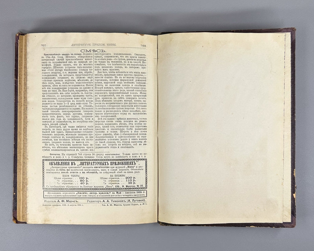Литературные приложения к журналу Нива за 1895 Niva Magazine Literary Supplement