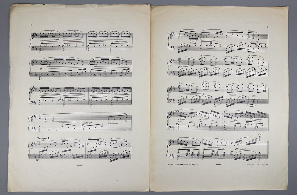 Arensky  In the Field Op. 36 No. 24 Sheet Music 1929 Аренский В поле Соч.36 #24