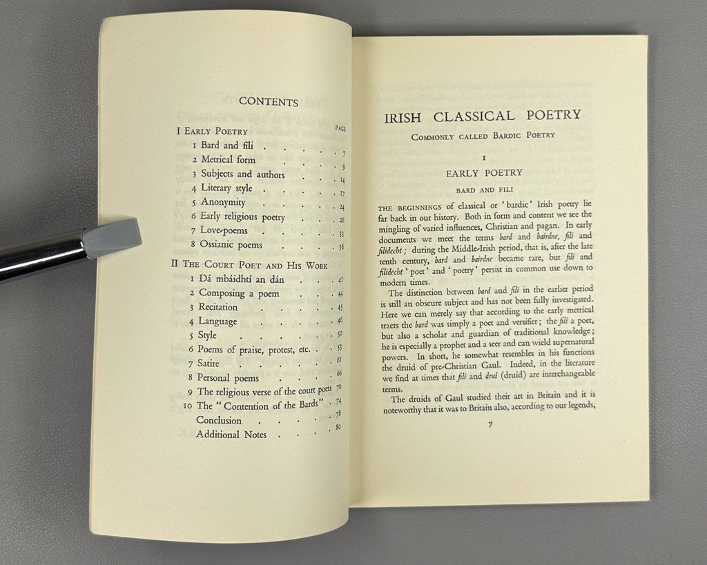 Knott, Eleanor Irish Classical Poetry Bardic Poetry Dublin 1957 First Edition