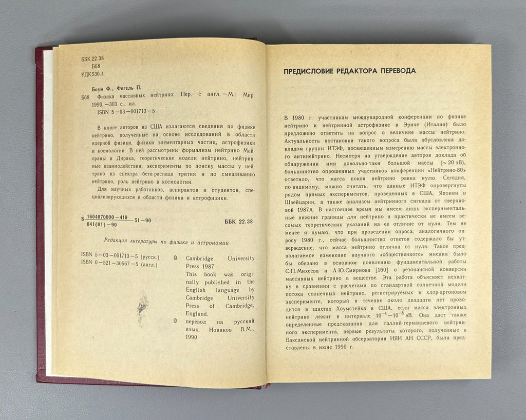 Боум Фогель Физика массивных нейтрино 1990 Boehm Vogel Physics Massive Neutrinos