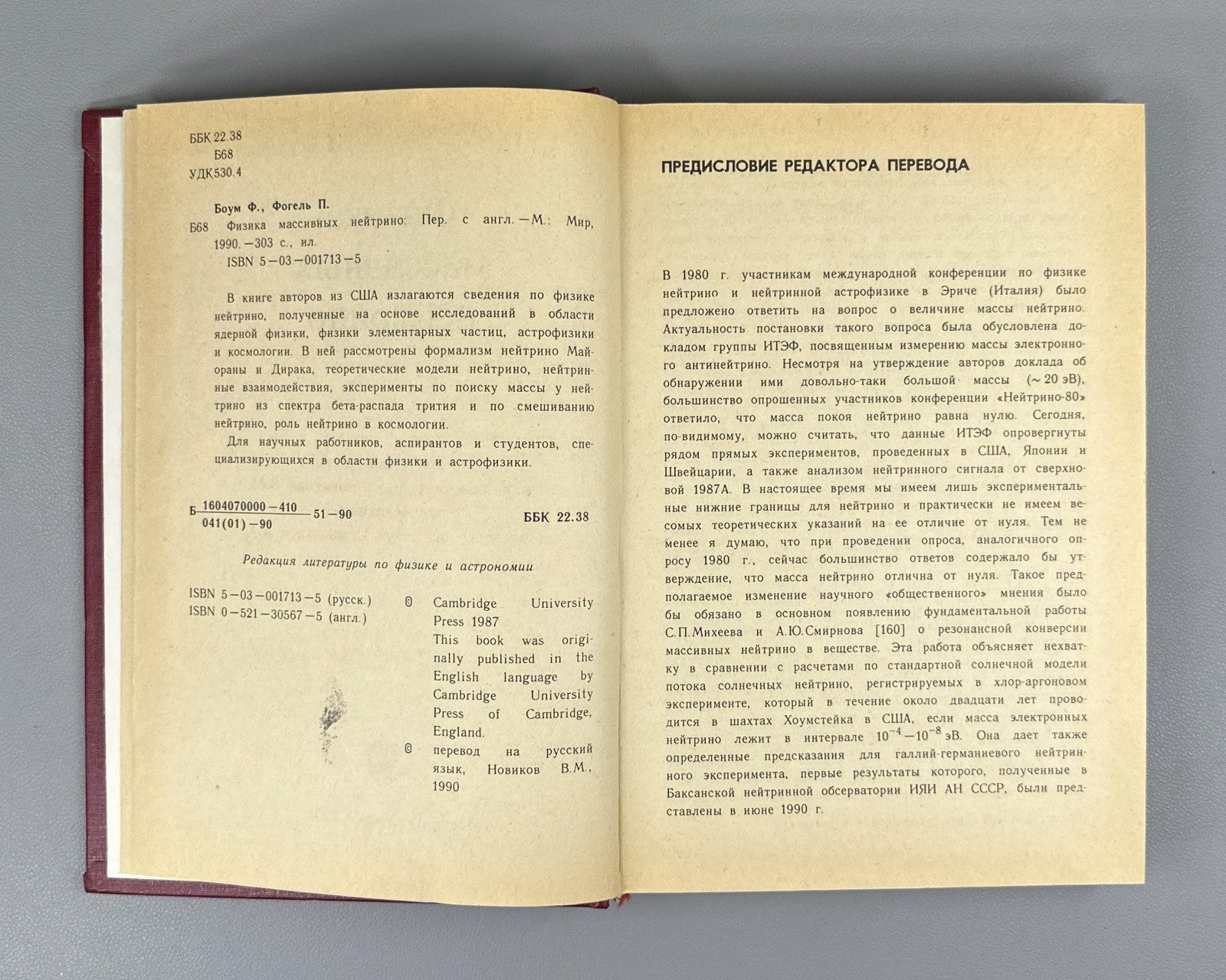 Боум Фогель Физика массивных нейтрино 1990 Boehm Vogel Physics Massive Neutrinos
