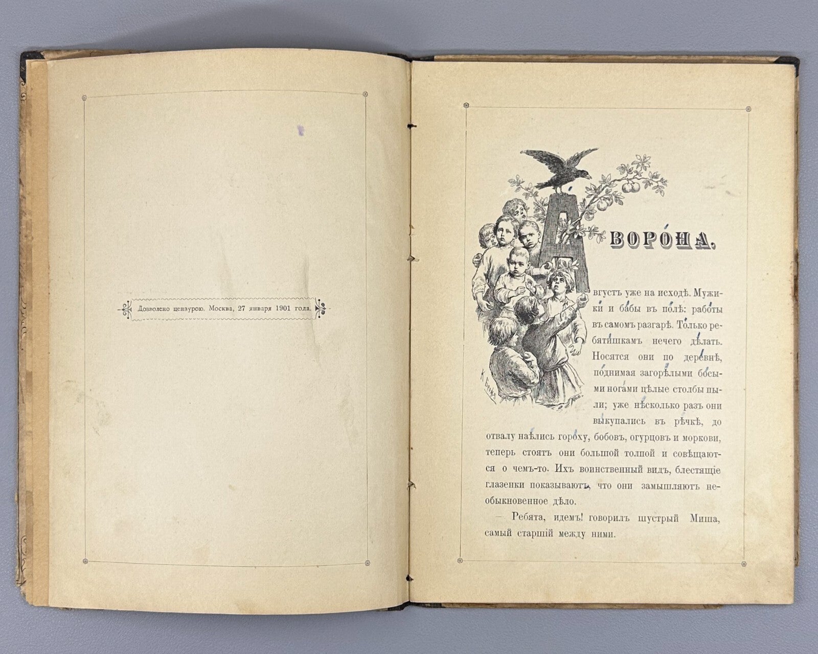 Kolokolnikova Crow  A story for children book 1901 Колокольникова Ворона Rare