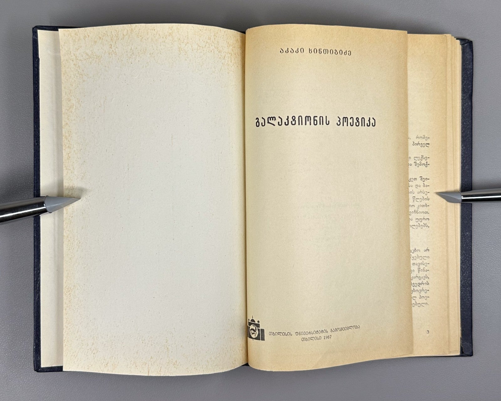 Khintibidze The Poetics of Galaktion Georgian 1987 გალაკტიონის პოეტიკა
