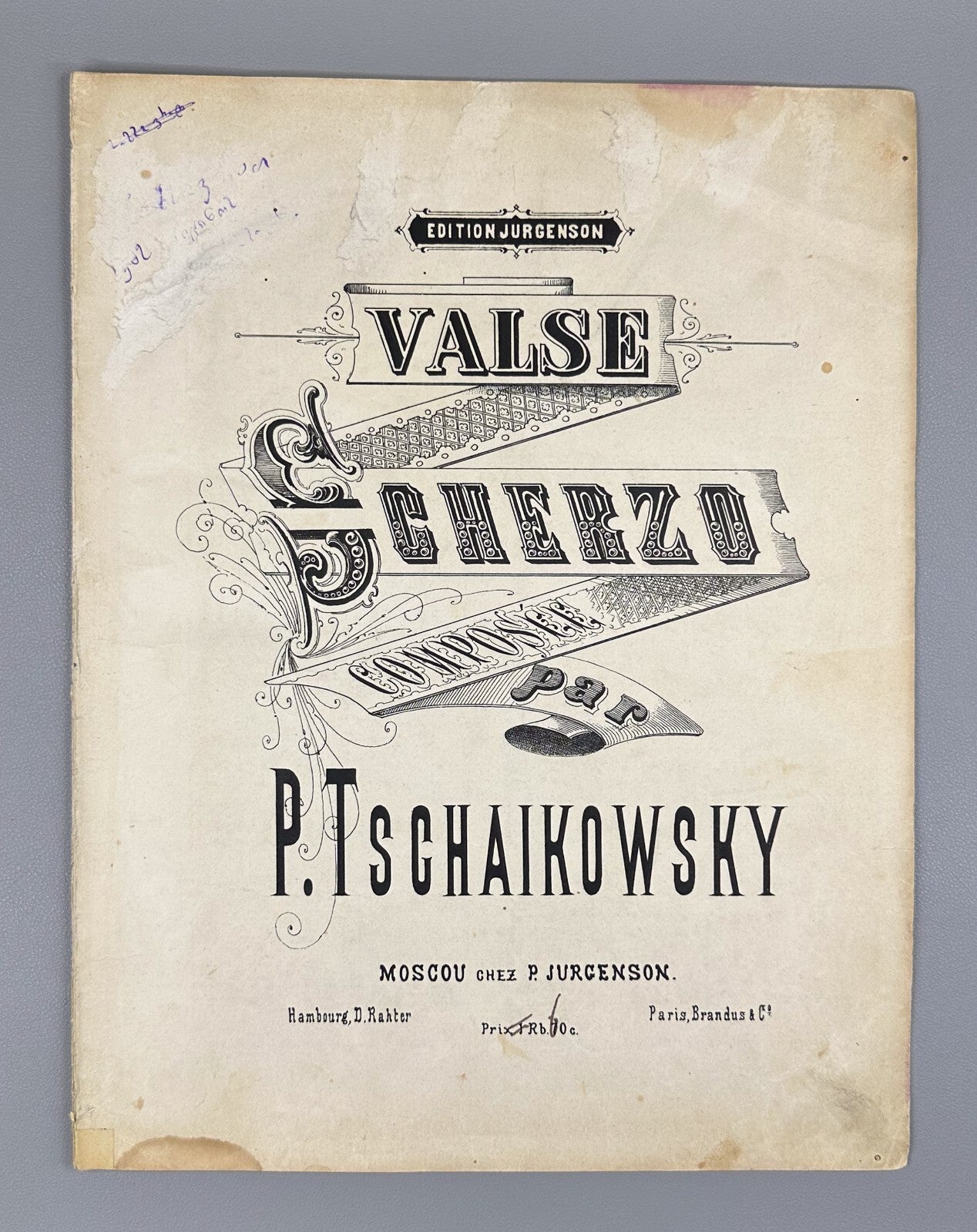 Tchaikovsky Valse-Scherzo piano 1870 Чайковский Вальс-скерцо Соч. 7 Ноты
