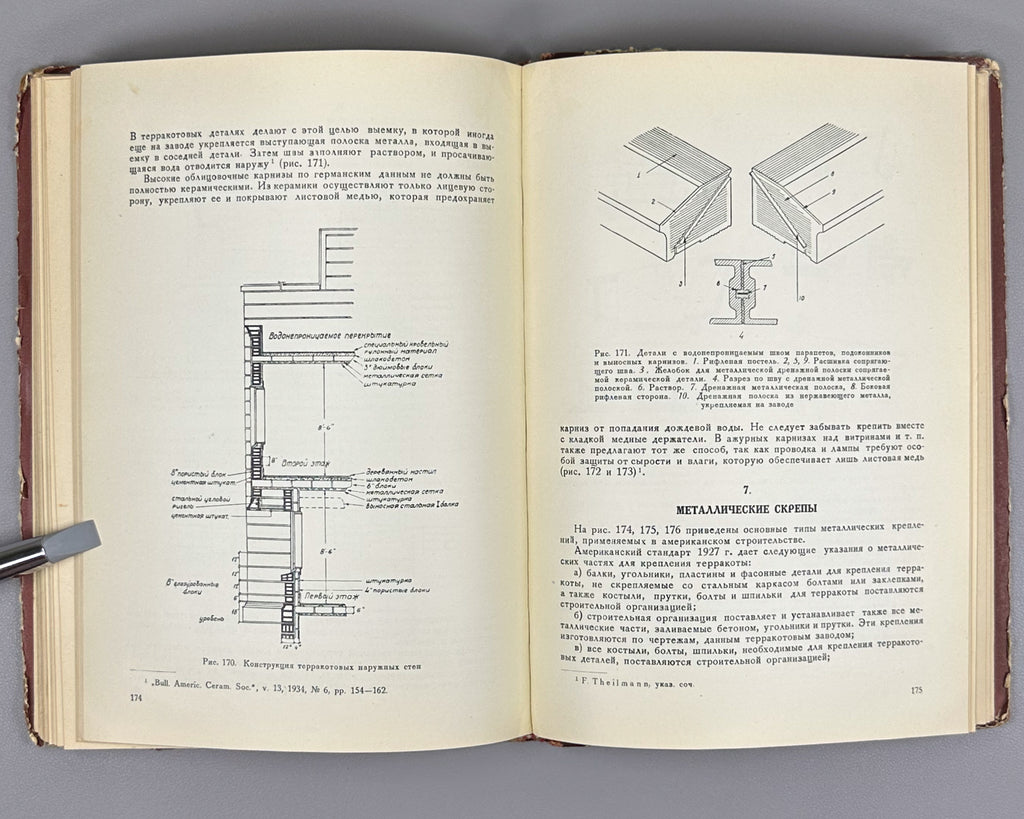 Filippov, A.V.; Filippova, S.V.; Brik, F.G. Architectural Terracotta (Arkhitekturnaya terrakota). Binding by I.A. Korallov, 1941. In Russian.