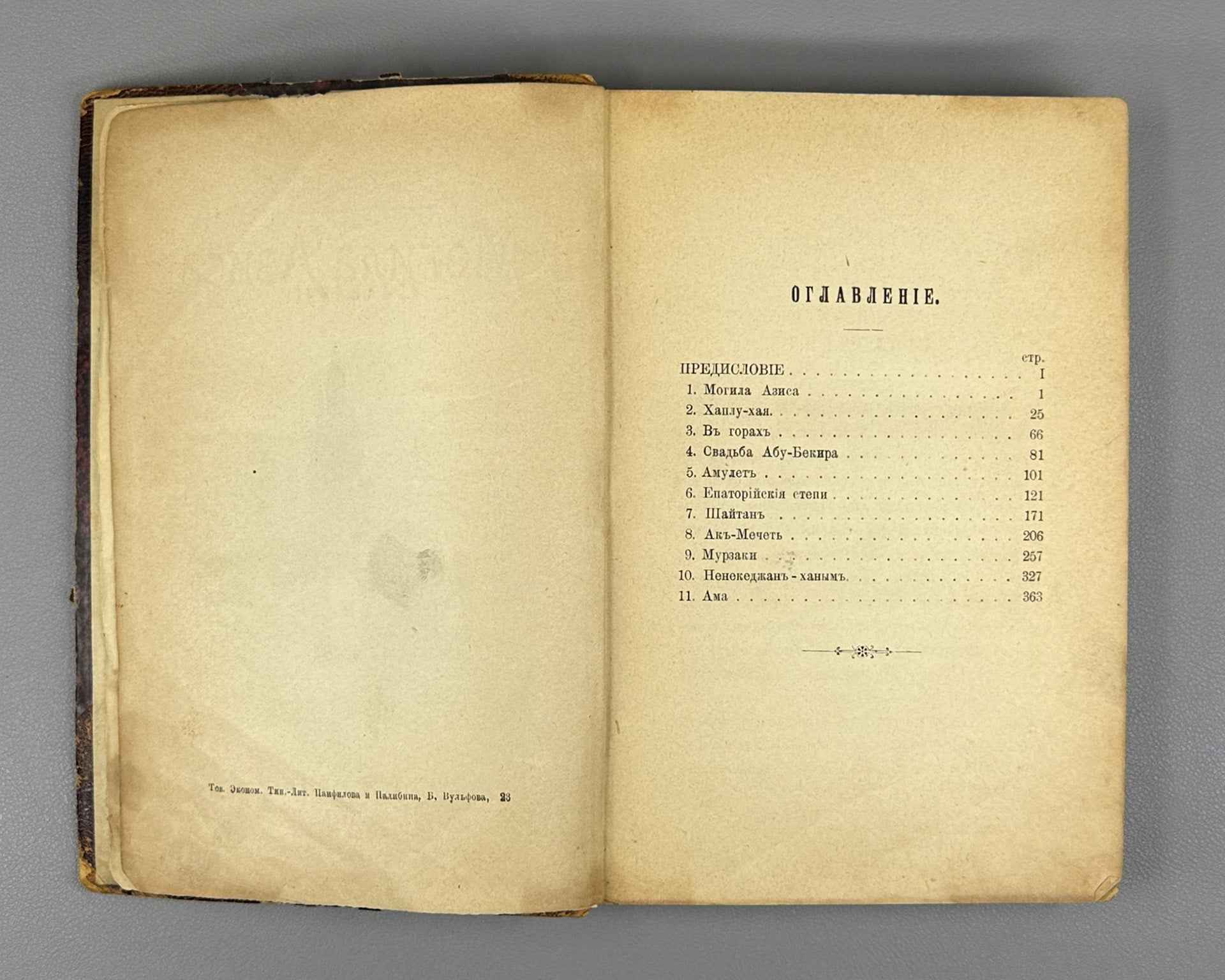 Shuf, V. A. The Tomb of Azis: Crimean Legends and Stories (Mogila Azisa: Krymskie legendy i rasskazy). First edition, 1895. In Russian.