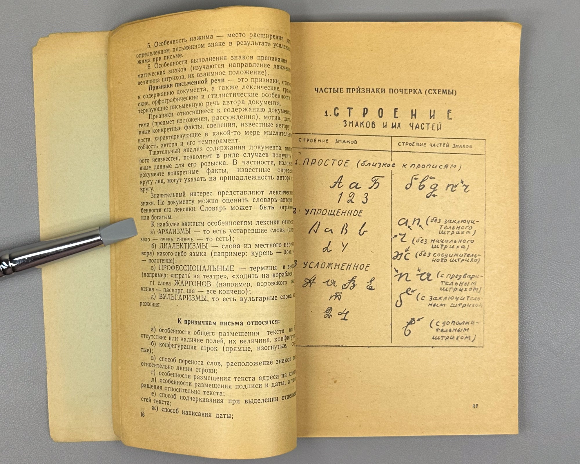 Forensic Examination of Handwriting (Kriminalisticheskoe issledovanie pocherka) / compiled by experts G. P. Gelbakhiani, K. G. Khurtsilava. For official use only, 1968. In Russian.