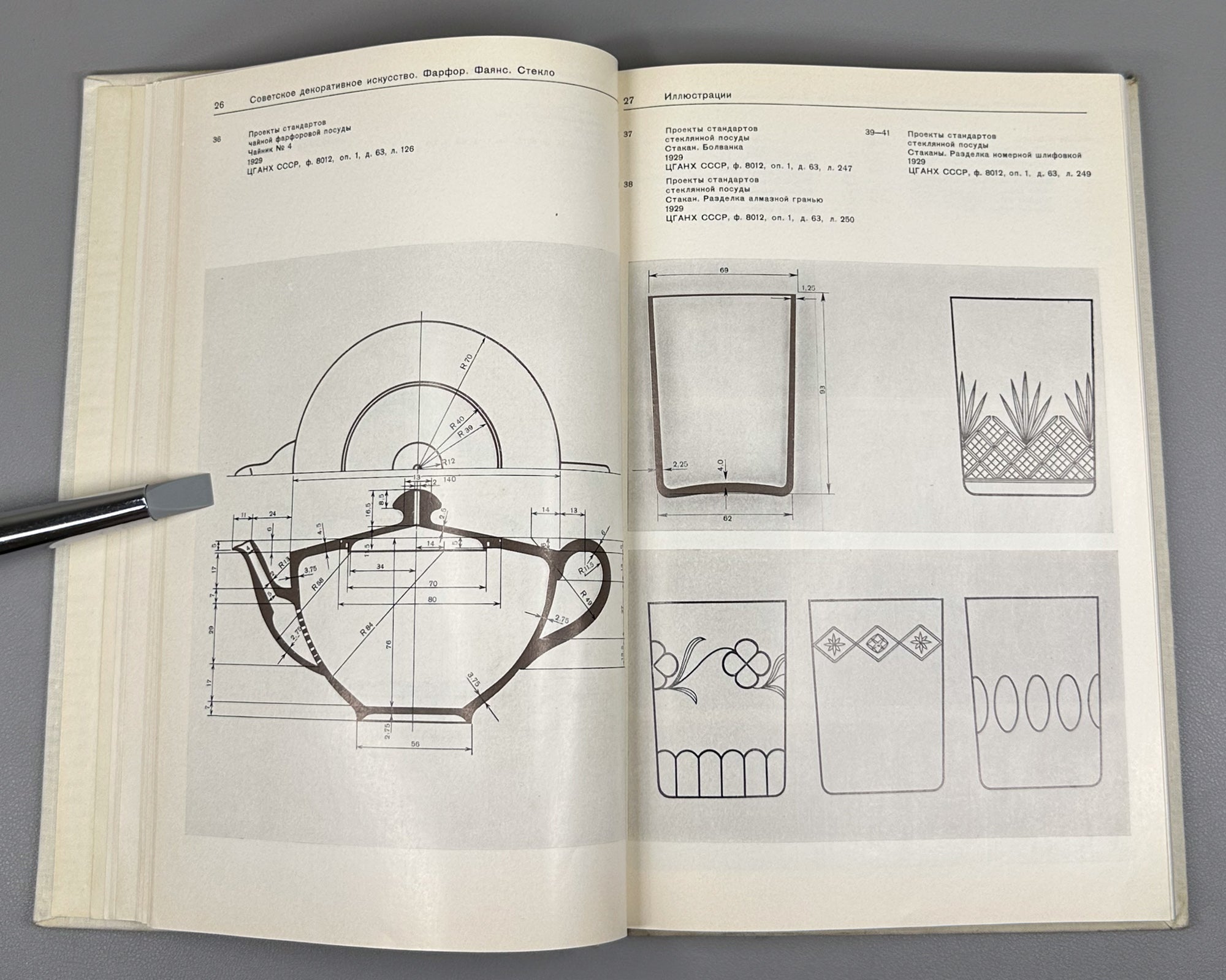 Soviet Decorative Art: Materials and Documents, 1917-1932. Porcelain, Faience, Glass / compiled by I. A. Pronina, 1980. In Russian.