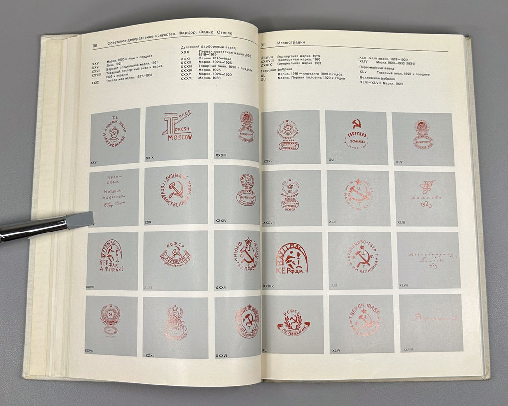 Soviet Decorative Art: Materials and Documents, 1917-1932. Porcelain, Faience, Glass / compiled by I. A. Pronina, 1980. In Russian.