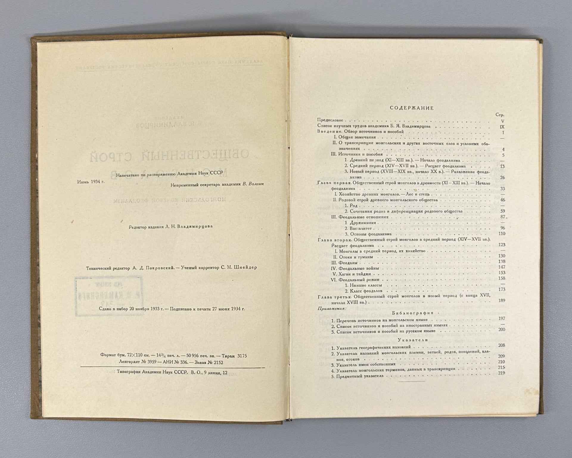 Vladimirtsov B.Ya., The Social System of the Mongols. Mongolian Nomadic Feudalism (Obshchestvennyy stroy mongolov) 1934. In Russian