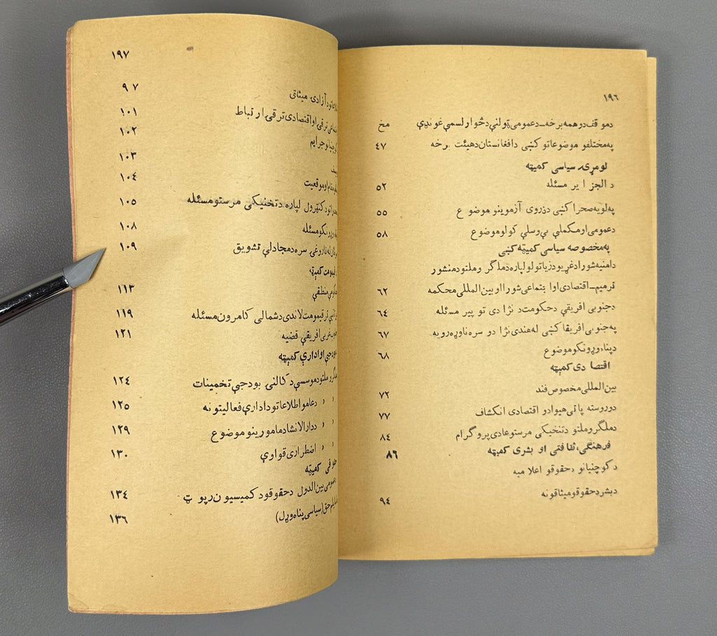Hasrat, Amanullah. The Position of Afghanistan in the United Nations Organization (Da Afghanistan mawqif da Malgaro Mellatuno pa mo'asasa kshe). Kabul, 1961. In Pashto.