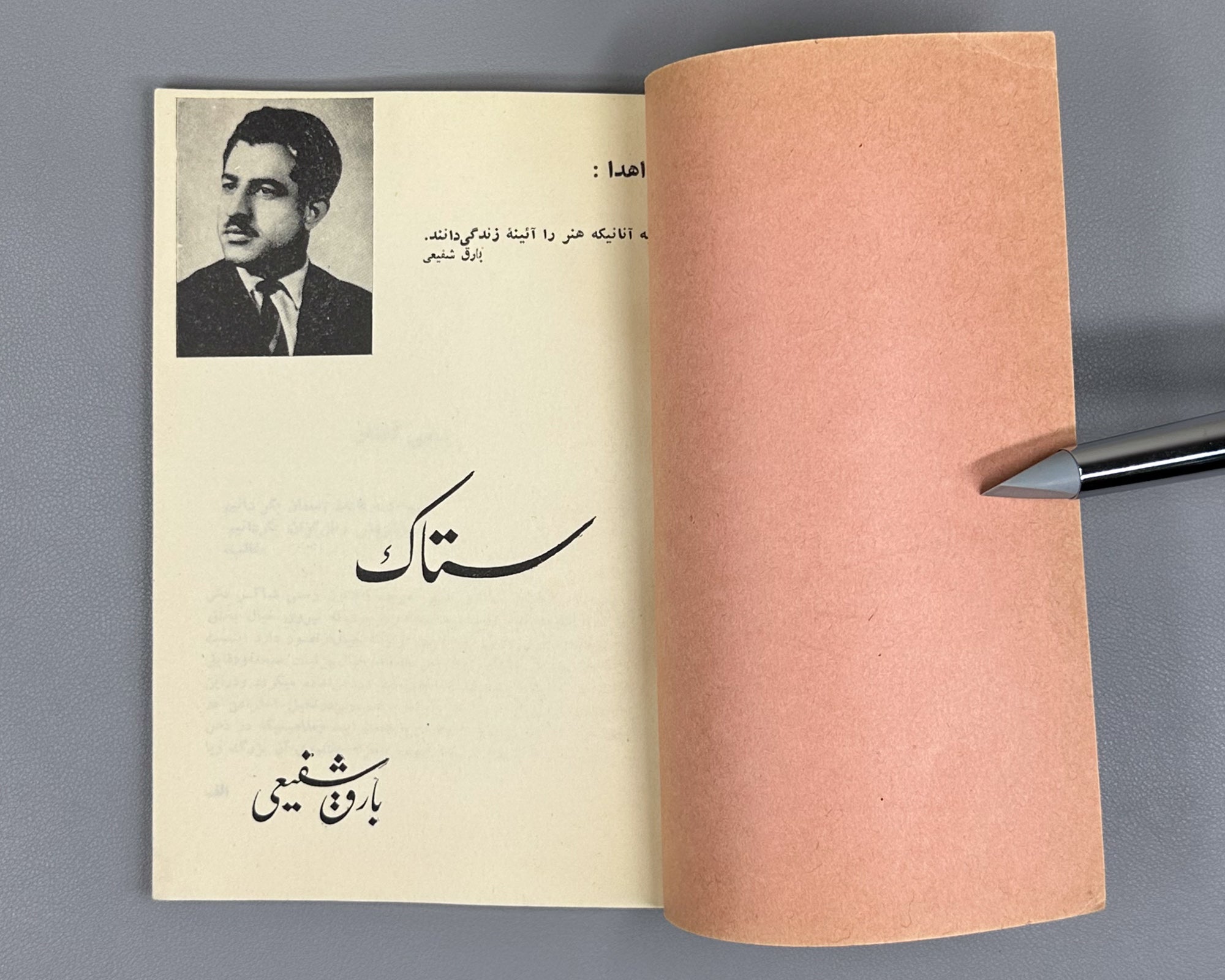Bareq Shafi'i, Mohammad Hassan. Setak (The Stem): poems. Kabul, 1963. First edition. In Dari.