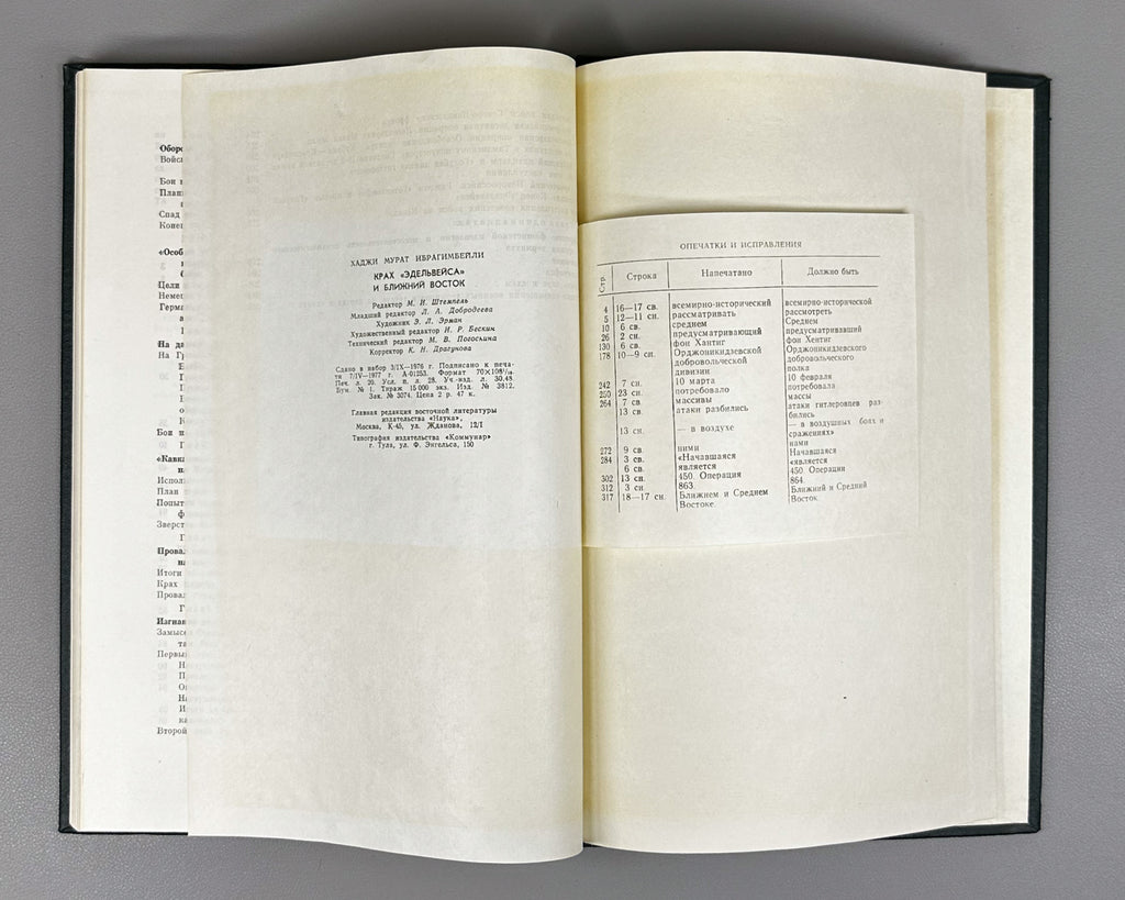 Ibragimbeyli, Kh. M. The Collapse of "Edelweiss" and the Middle East (Krakh "Edelveysa" i Blizhniy Vostok). 1977. In Russian.
