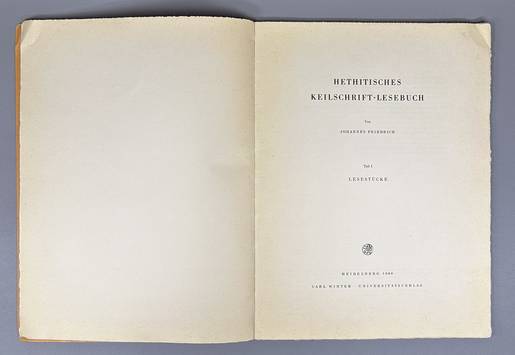 Friedrich, J. Hittite Cuneiform Reader (Hethitisches Keilschrift-Lesebuch). 2 vols. Carl Winter Universitätsverlag, 1960. In German.