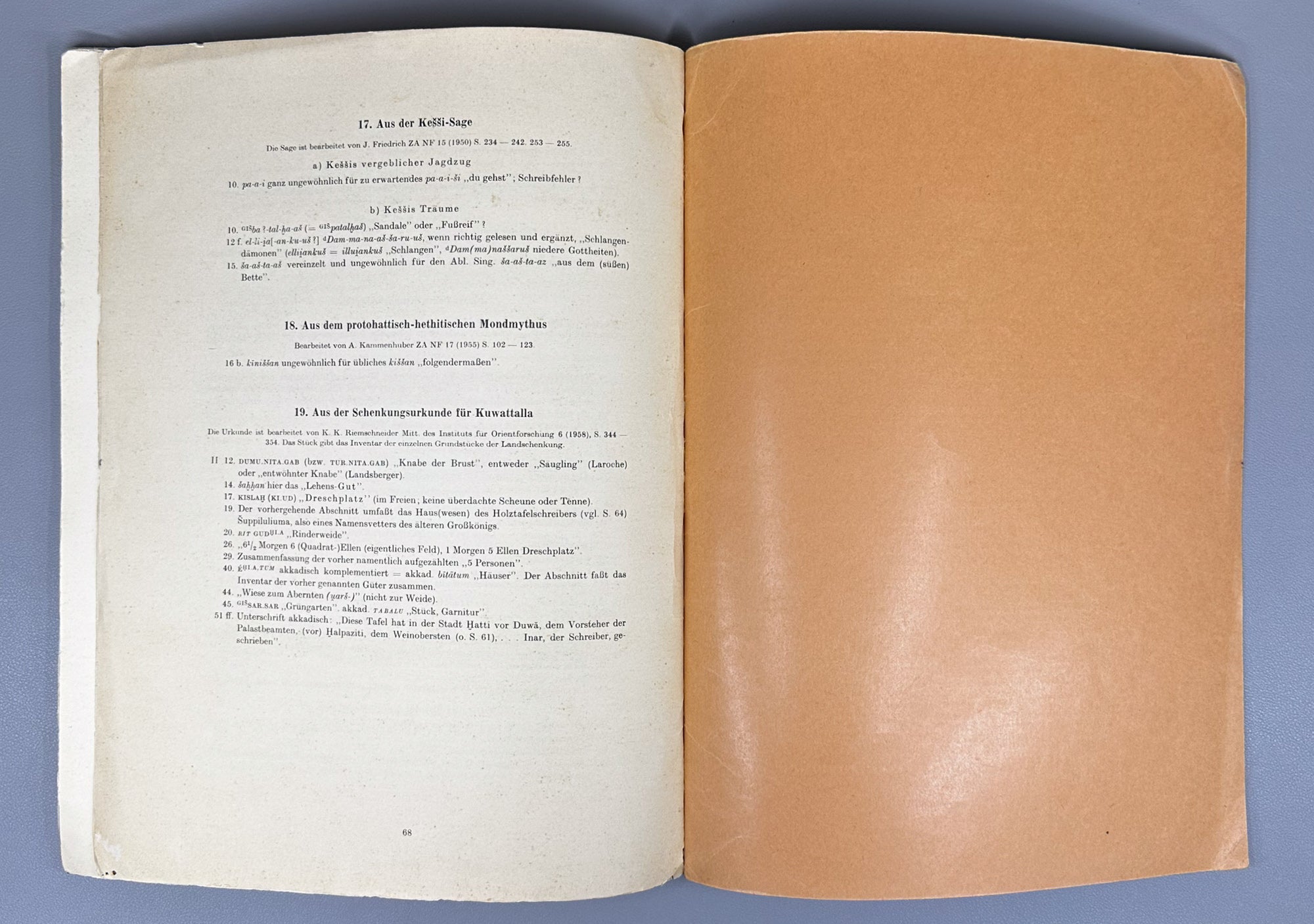 Friedrich, J. Hittite Cuneiform Reader (Hethitisches Keilschrift-Lesebuch). 2 vols. Carl Winter Universitätsverlag, 1960. In German.