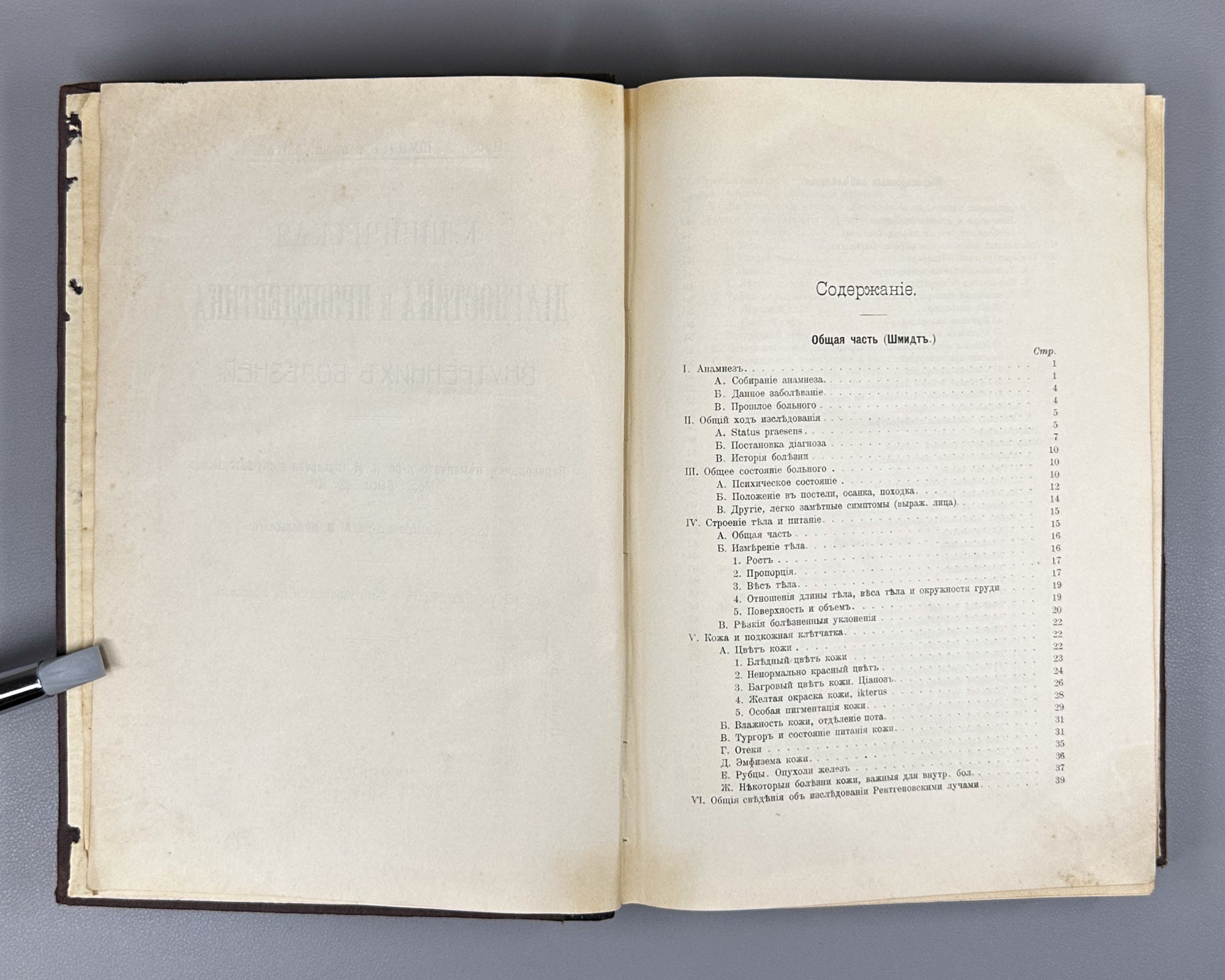 Schmidt, A. and Lutje. Clinical Diagnostics and Propaedeutics of Internal Diseases (Klinicheskaya diagnostika i propedevtika vnutrennikh bolezney). 1911. In Russian.