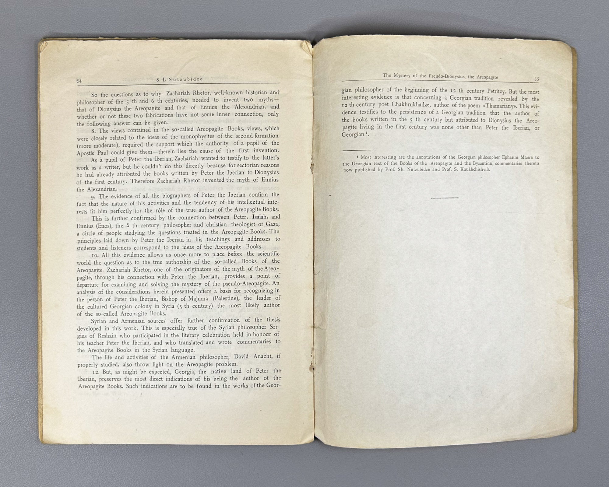 Nutsubidze, Sh. I. The Mystery of Pseudo-Dionysius the Areopagite (Tayna Psevdo-Dionisiya Areopagita). Tbilisi, 1942. In Russian, with English summary.
