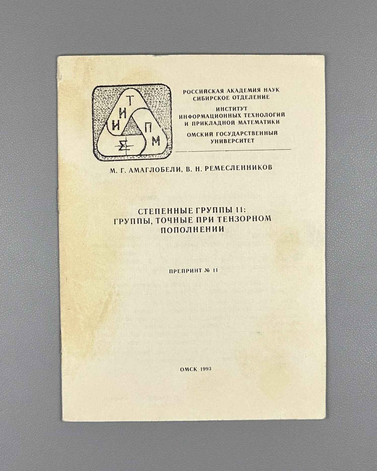 Amaglobeli, Remeslennikov. Exponential Groups II: Groups Faithful under Tensor Completion (Stepennye gruppy II). Omsk, 1993. In Russian.