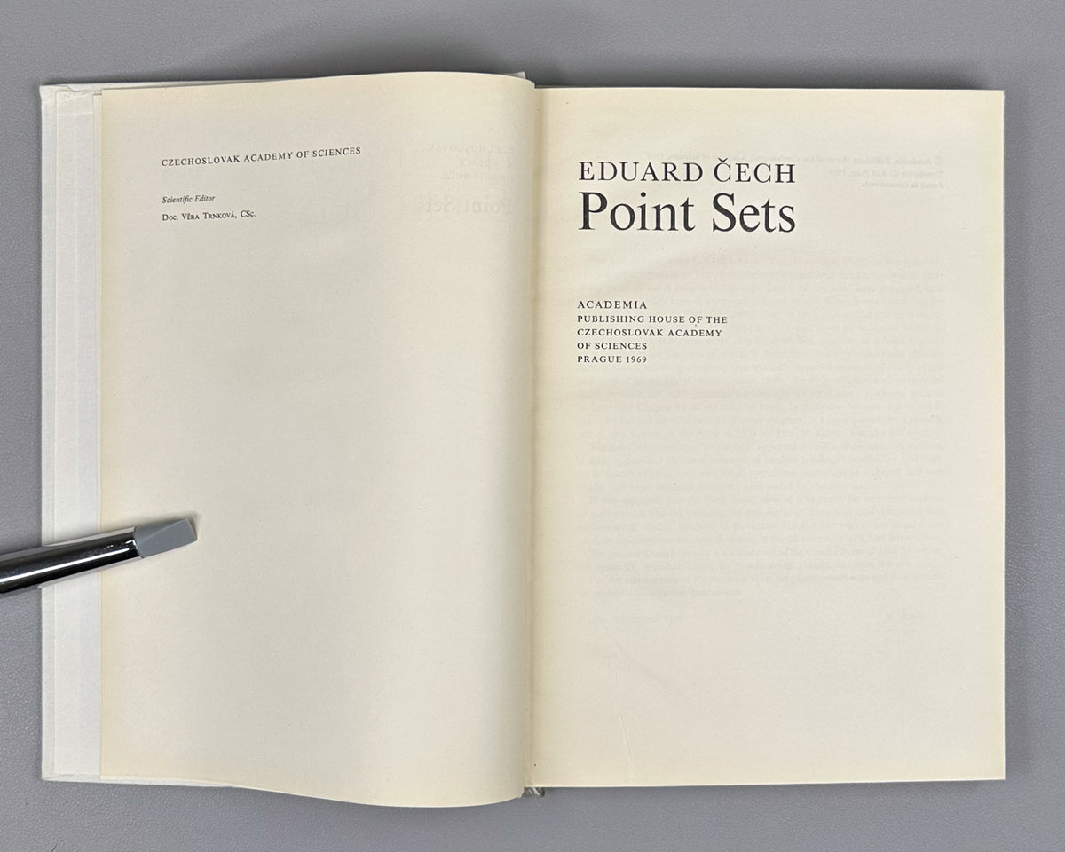 Čech, Eduard. Point Sets. Translated from the Czech by Aleš Pultr. Prague, 1969. First English edition.