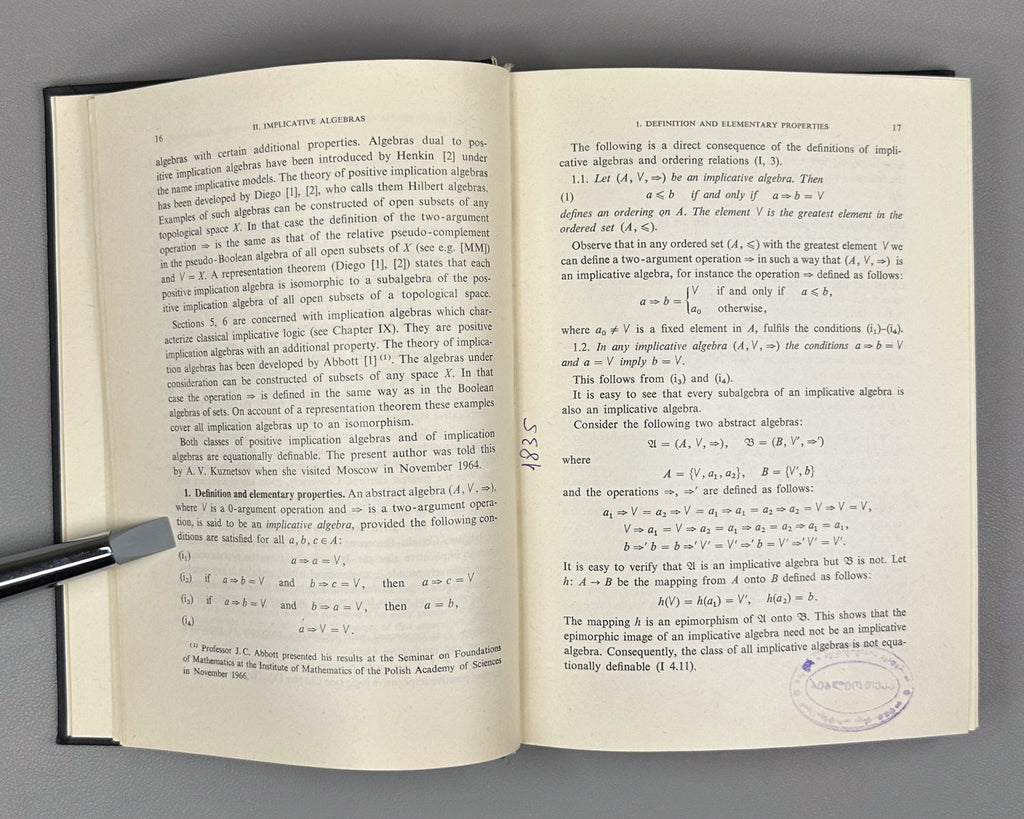 Rasiowa, H. An Algebraic Approach to Non-Classical Logics. Studies in Logic and the Foundations of Mathematics, vol. 78. First edition, 1974. In English