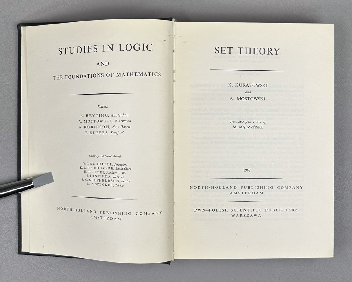 Kuratowski, K.; Mostowski, A. Set Theory. Studies in Logic and the Foundations of Mathematics, 1967. First English edition