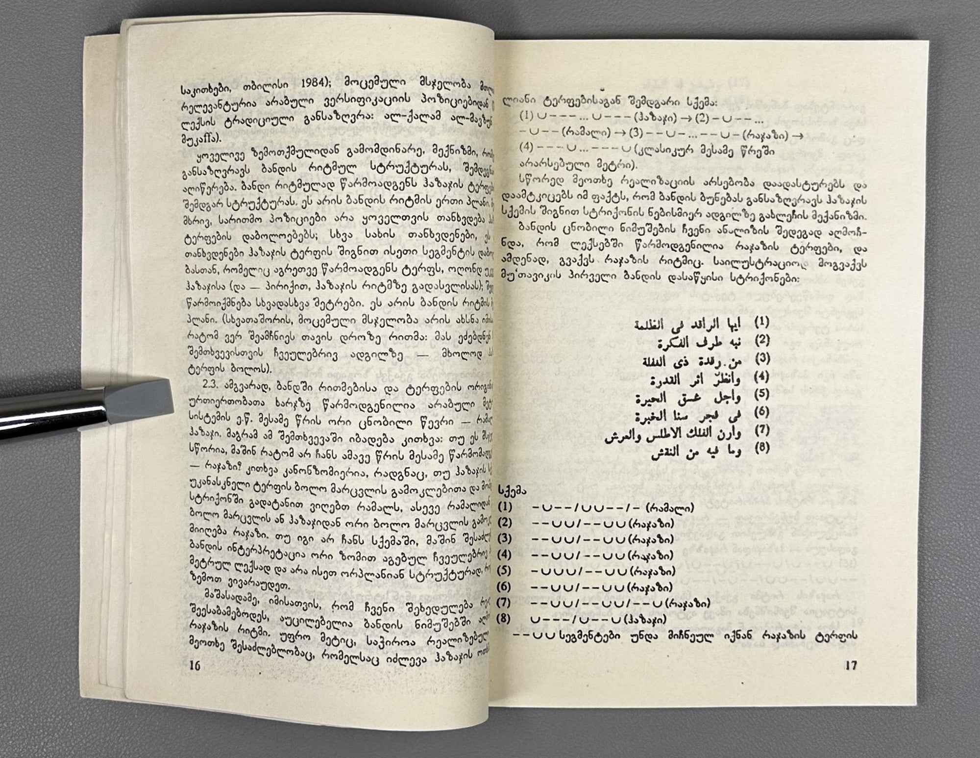 Silagadze, Apollon. On a Unique Arabic Verse Form (Unik'aluri arabuli salek'so p'ormis shesakheb). 1992. In Georgian, Russian, and English, with Arabic examples.