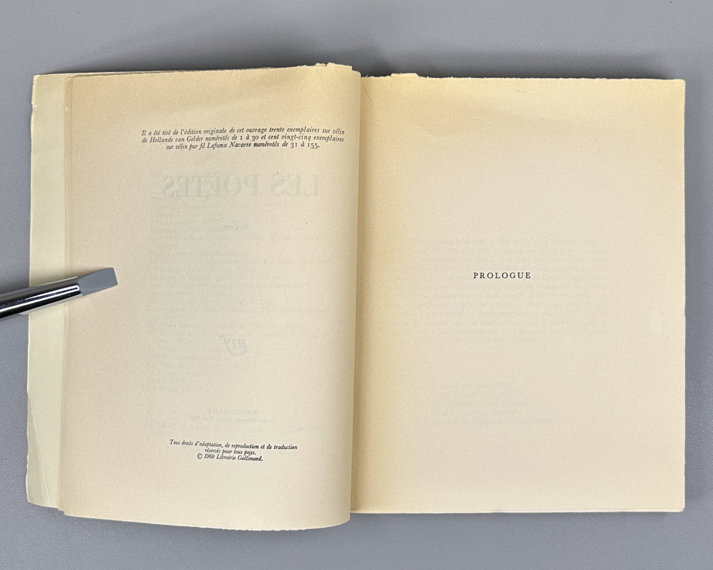 Aragon, Louis. Les Poetes. Poeme. Paris: Gallimard, 1960. Edition originale, exemplaire du tirage courant (non numerote). In French.