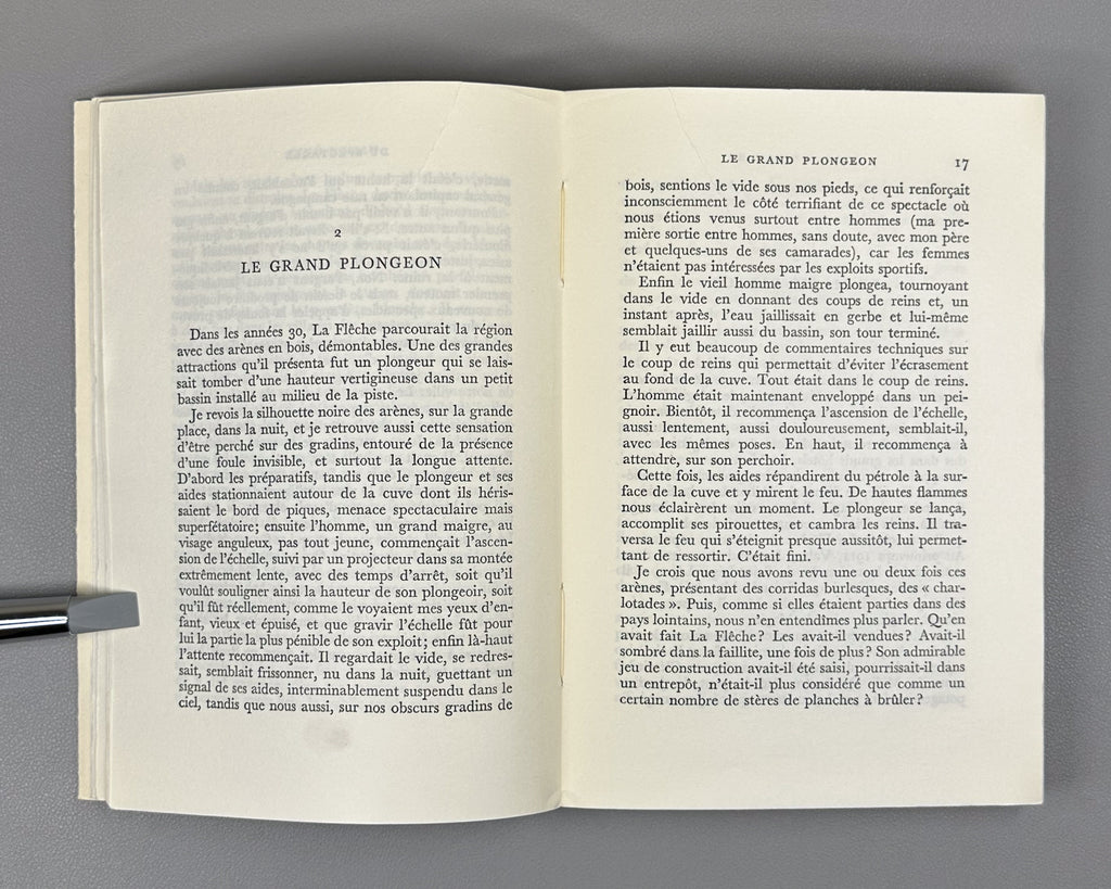 Grenier, Roger. Cine-roman. Roman. Prix Femina 1972. Paris: Gallimard (nrf), 1972. In French.
