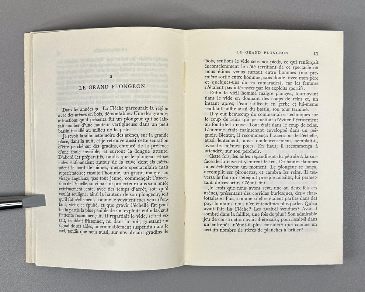 Grenier, Roger. Cine-roman. Roman. Prix Femina 1972. Paris: Gallimard (nrf), 1972. In French.