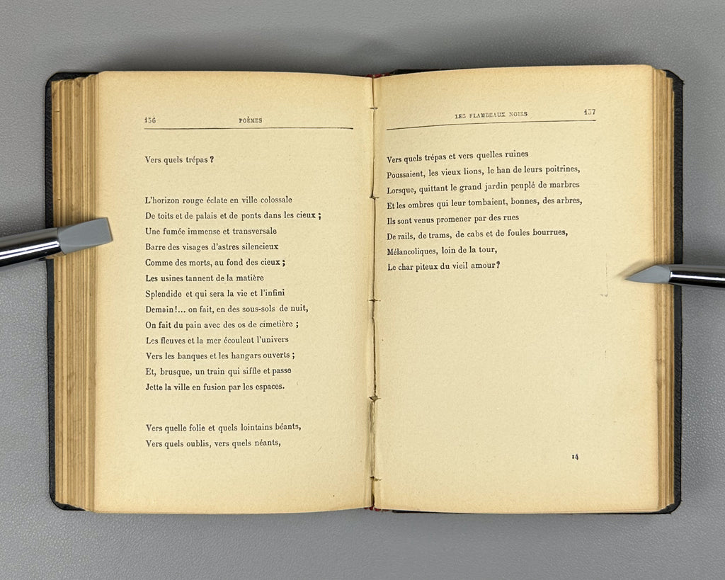Verhaeren, Emile. Poemes (Nouvelle Serie) : Les Soirs, Les Debacles, Les Flambeaux noirs. Neuvieme edition. Paris, 1914. In French.