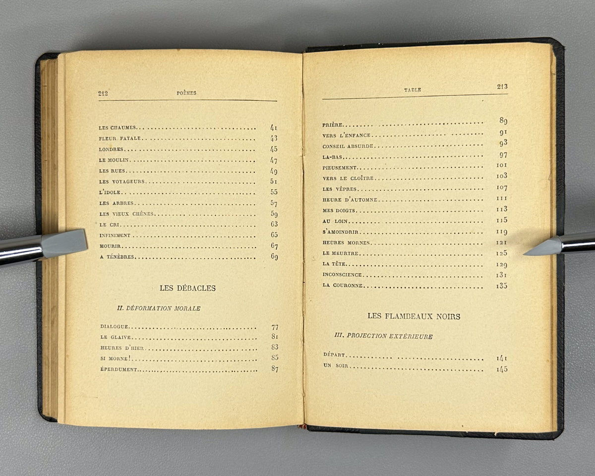 Verhaeren, Emile. Poemes (Nouvelle Serie) : Les Soirs, Les Debacles, Les Flambeaux noirs. Neuvieme edition. Paris, 1914. In French.