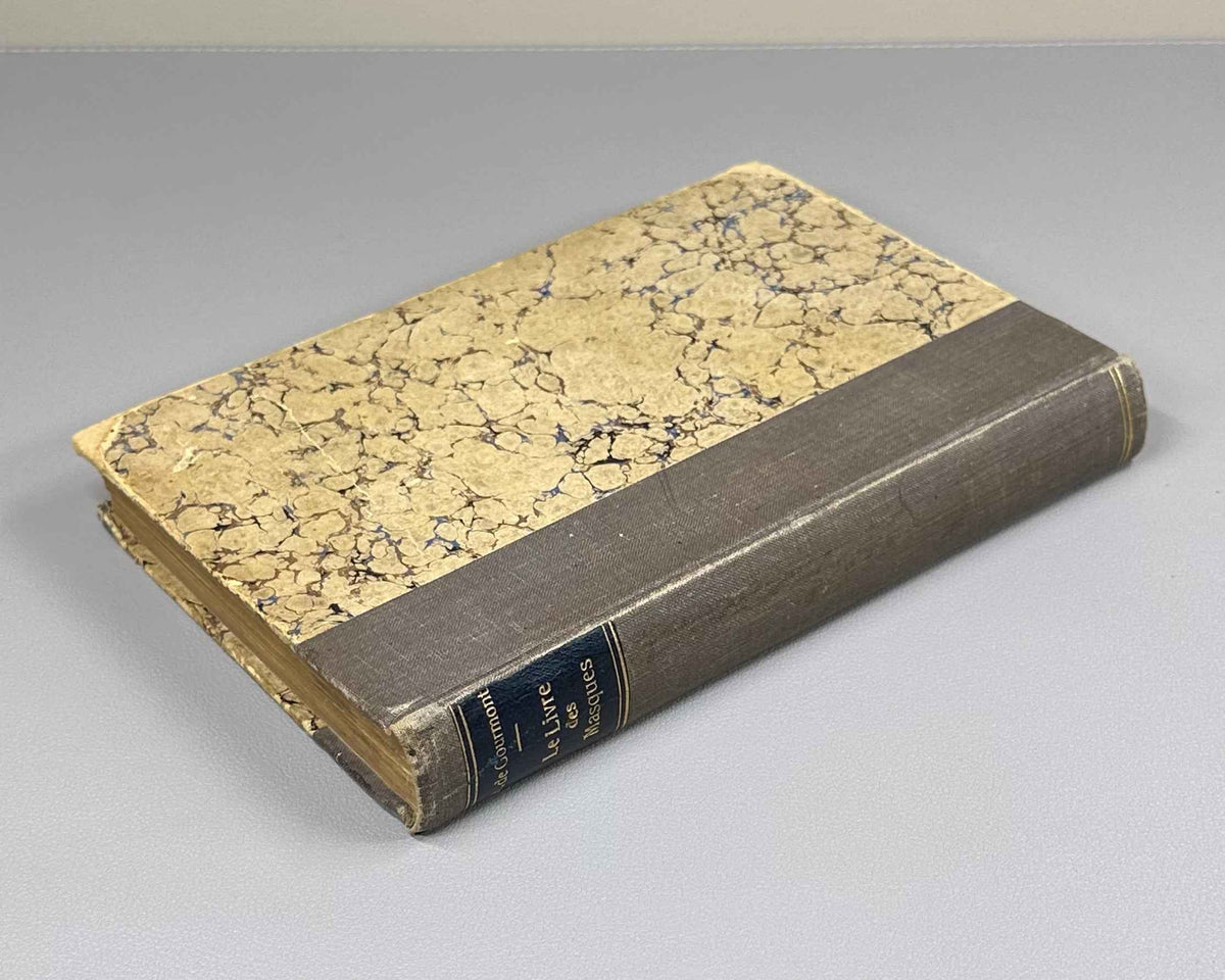 [Rebound copy, with an unconfirmed possible association to the critic Vladimir Weidle] Gourmont, Remy de. Le Livre des Masques : portraits symbolistes. Masques dessines par F. Vallotton. Paris, 1914. In French.